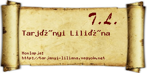 Tarjányi Liliána névjegykártya